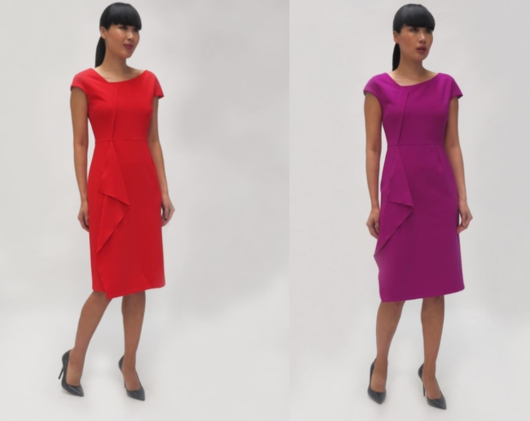 Fee G Hannah Dress in Magenta & Red