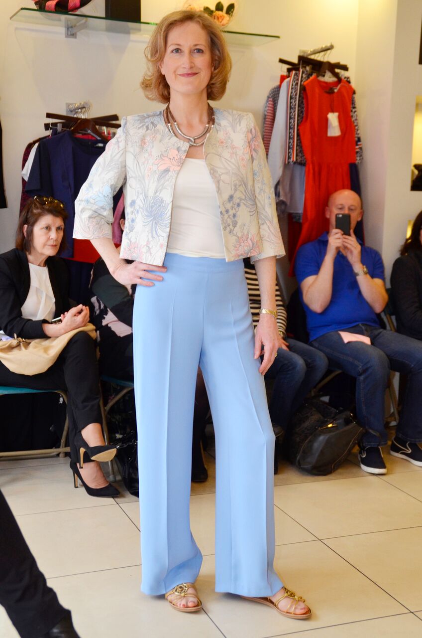 Fee G Wide Leg Sky Blue Trousers and Cropped Jacket